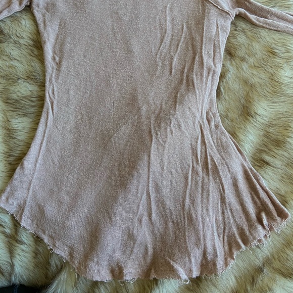 NWOT Free People Stretchy Distressed Long Sleeve - Picture 3 of 3